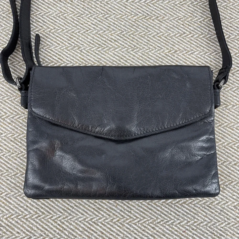 Vilenca Holland Black Genuine Leather Cross Shoulder Bag Purse - Picture 2 of 10